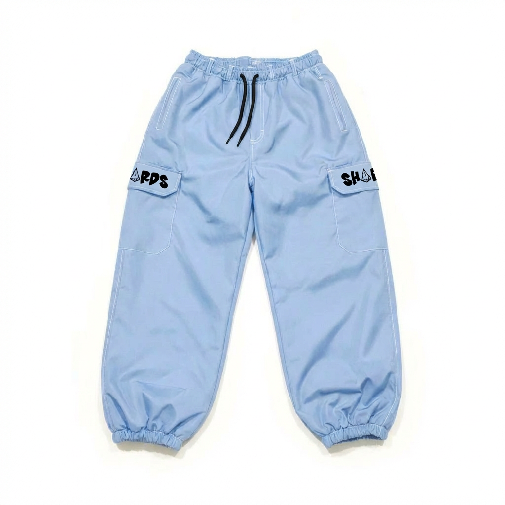 Shards Light Blue Baggy Snow Pants